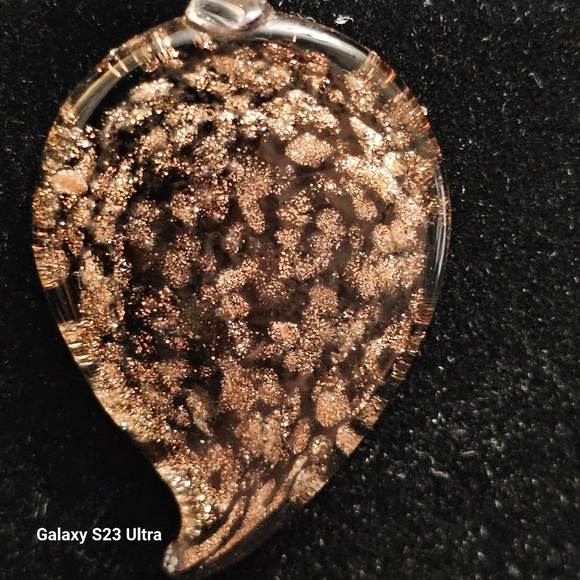 Glass Pendant with Leather Cord - Picture 2 of 5